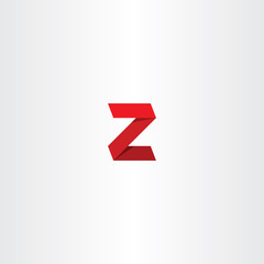 3d red vector logo letter z sign icon - obrazy, fototapety, plakaty