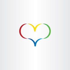 colorful heart logo vector symbol love valentine icon