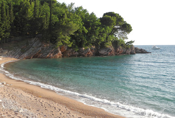 Beautiful sandy beach in Montenegro.