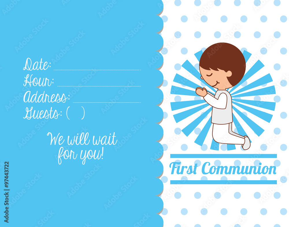 Sticker first communion card design