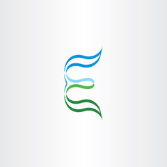 green blue stylized logo letter e logotype icon