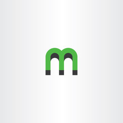 green letter m logo vector 3d effect