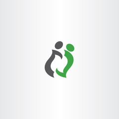 letter n people business logo vector