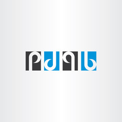 letter p d q b same rotation combination logo icon set