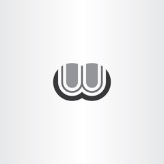 letter w black sign logo vector element