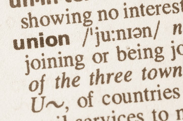 Dictionary definition of word union