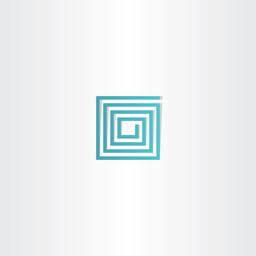 Turquoise Square Spiral Logo Vector Icon