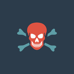Skull and crossbones icon isolated.