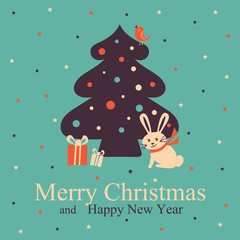 Christmas Greeting Card. Vector Illustration.