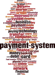 Payment system word cloud concept. Vector illustration