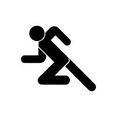 Running Man icon in a flat style on  white background