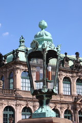 Fototapeta na wymiar Baroque street lamp in Zwinger. Vienna, Austria