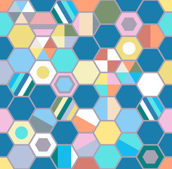 Seamless abstract pattern with colorful geometric shapes