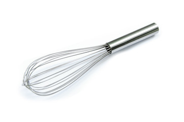 stainless balloon whisk isolated in white background
