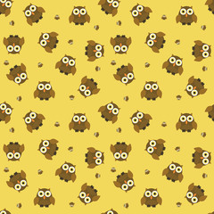 Seamless cartoon owl pattern
