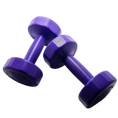fitness dumbbell on white background with shadow