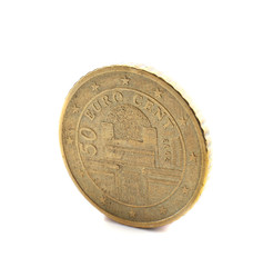 Fifty cent coin isolated on white background