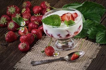 Strawberry Yogurt Vintage StillLife