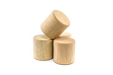 wooden toy blocks isolated on white background