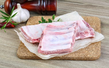 Raw pork ribs