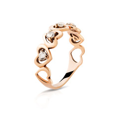 Jewelry. Gold ring with diamonds