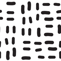 Vector hand-painted seamless pattern with abstract doodles lines