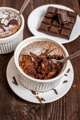 Traditional chocolate souffle