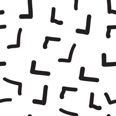 Vector hand-painted seamless pattern with abstract doodles lines