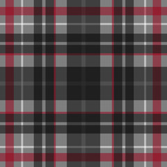 Vector seamless scottish tartan pattern in grey, red, black and white