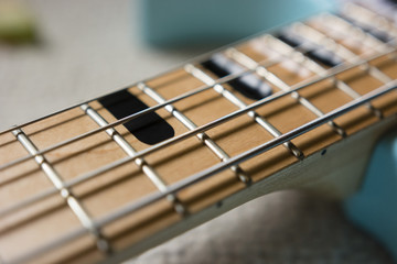 strings on an electric guitar