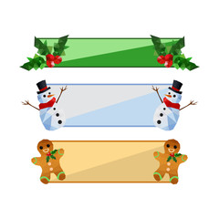 Fototapeta premium Collection of modern flat origami christmas banners set