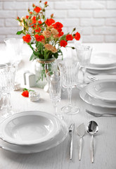Wedding table setting