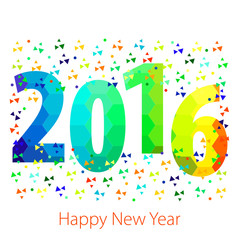 Fototapeta premium Happy New Year 2016, geometric illustration