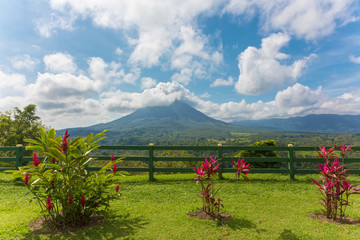View of the Arenal Volcano from observation point, Costa Rica