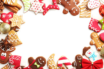 Christmas cookies on a white background