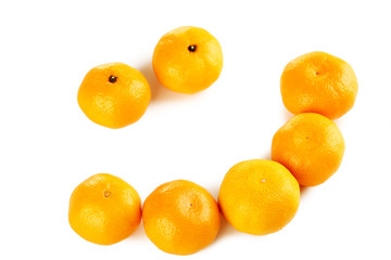 Ripe mandarins isolated on a white
