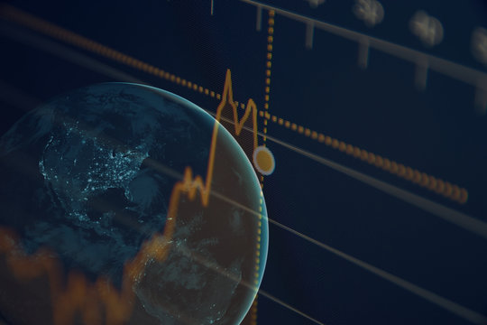Earth and financial chart.