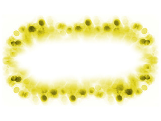 Christmas yellow  background frame with bokeh lights on white