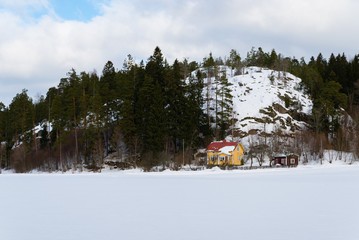 Winer in the finnish village.