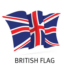 Obraz premium British Canvas Waving Flag in vector