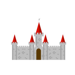 Obraz premium Old brick castle with red towers in vector