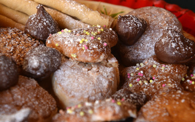 Christmas decorated cookies on a plate 