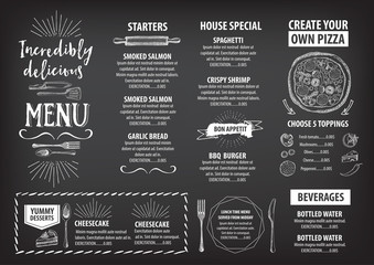Restaurant cafe menu, template design.