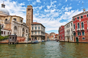 View to Canale di Cannaregio from the Grand Canal in Venice
