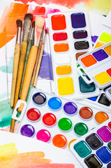 Fototapeta premium New watercolor paints