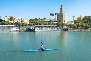 paddling on guadalquivir seville spain