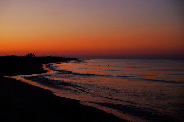 Beautiful sunset on seascape