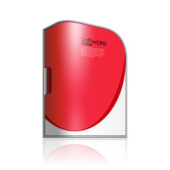 Red Software Box Package With Rounded Corners 