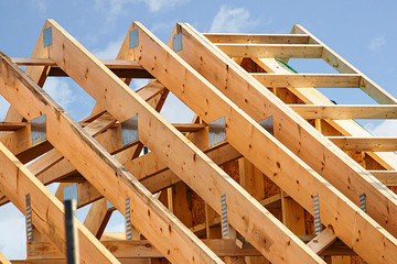 Standard timber frame roof structure - obrazy, fototapety, plakaty
