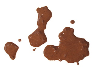 drops of mud sprayed isolated on white background, with clipping path